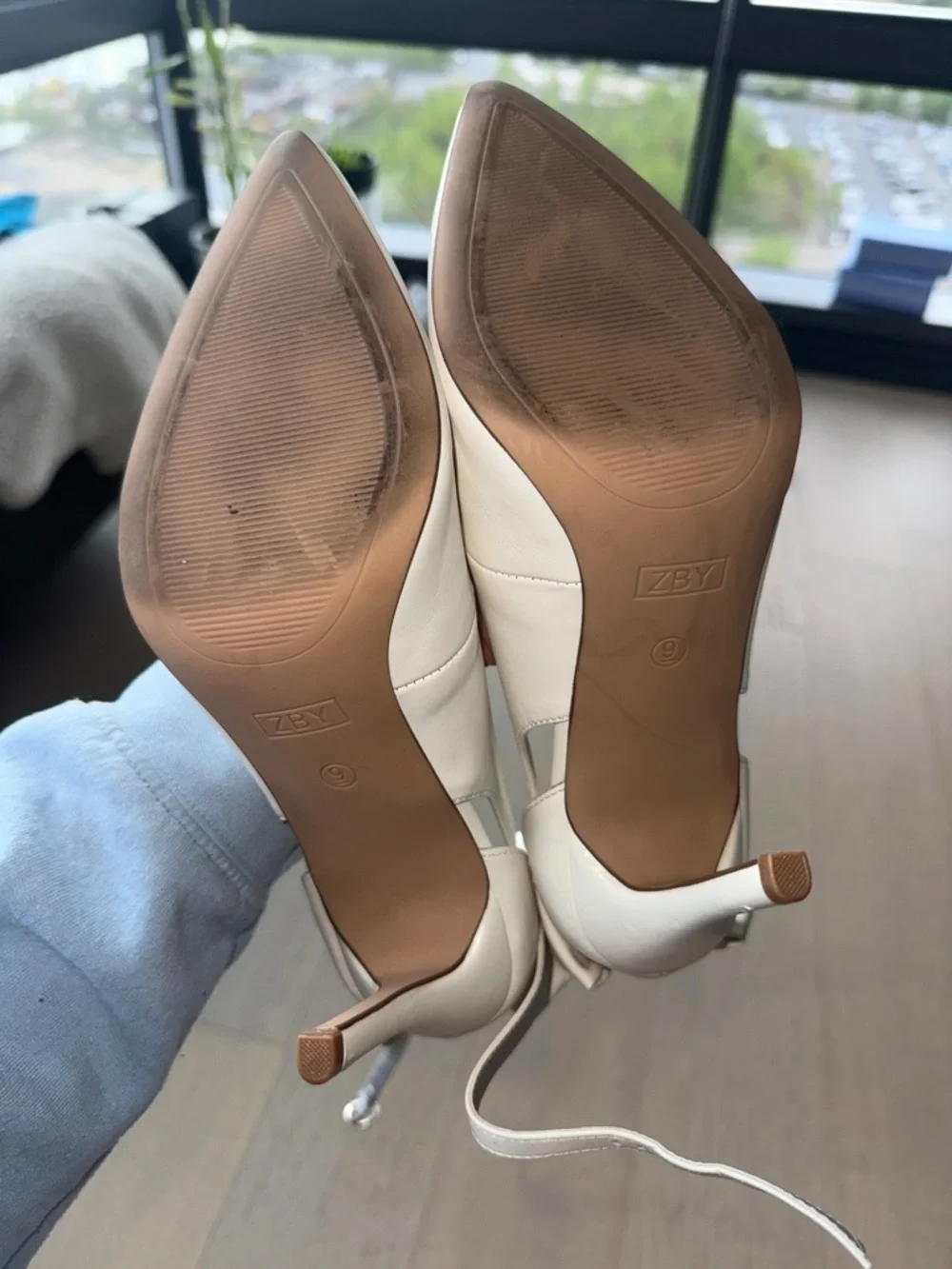 PiePieBuy women’s pointed toe high wedding bowtie on back dress shoes - Size 9